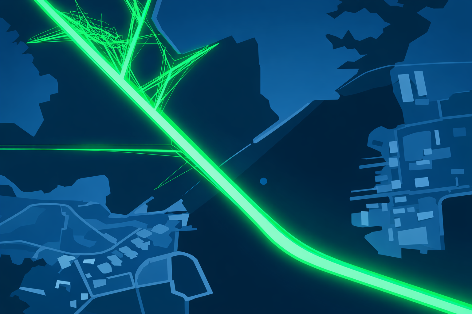 Transit map showing normal vessel operations through the Francis Scott Key Bridge area